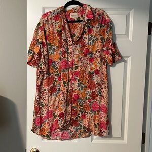Sezane Eden print shirt dress, size M, bright summer  floral